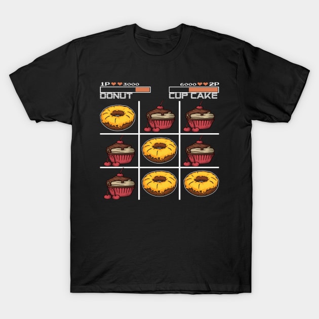 Tic Tac Toe Donuts vs. Cup Cake T-Shirt by pabrun